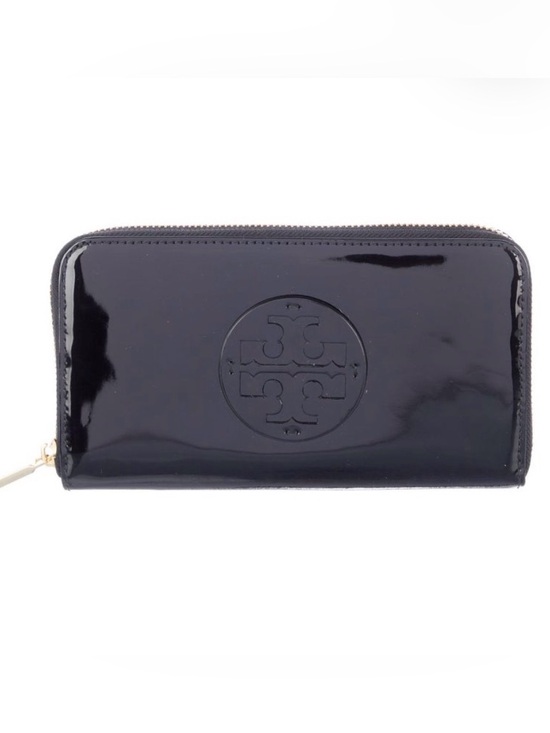 Tory Burch Handbags - Tory Burch Black Patent Leather Zip-Around Wallet